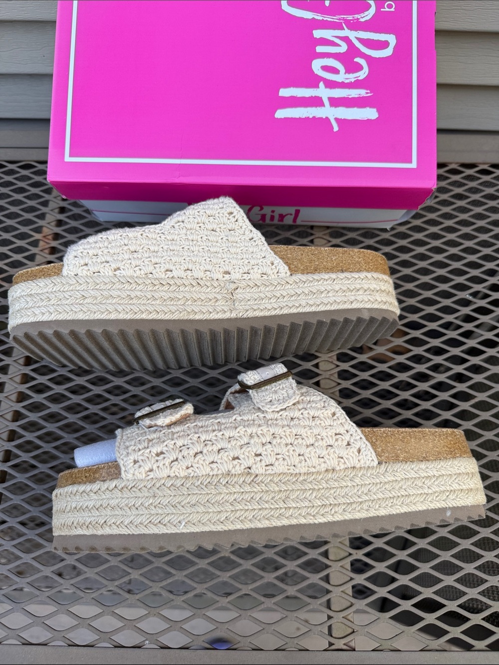 Corkys No Filter espadrille platform sandals w/ crochet & buckle straps Size 11 - Picture 8 of 14